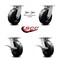 Service Caster 6 Inch Kingpinless Phenolic Wheel Caster Swivel Locks 2 Brakes SCC, 2PK SCC-KP30S620-PHR-BSL-2-SLB-2 - alternate 3